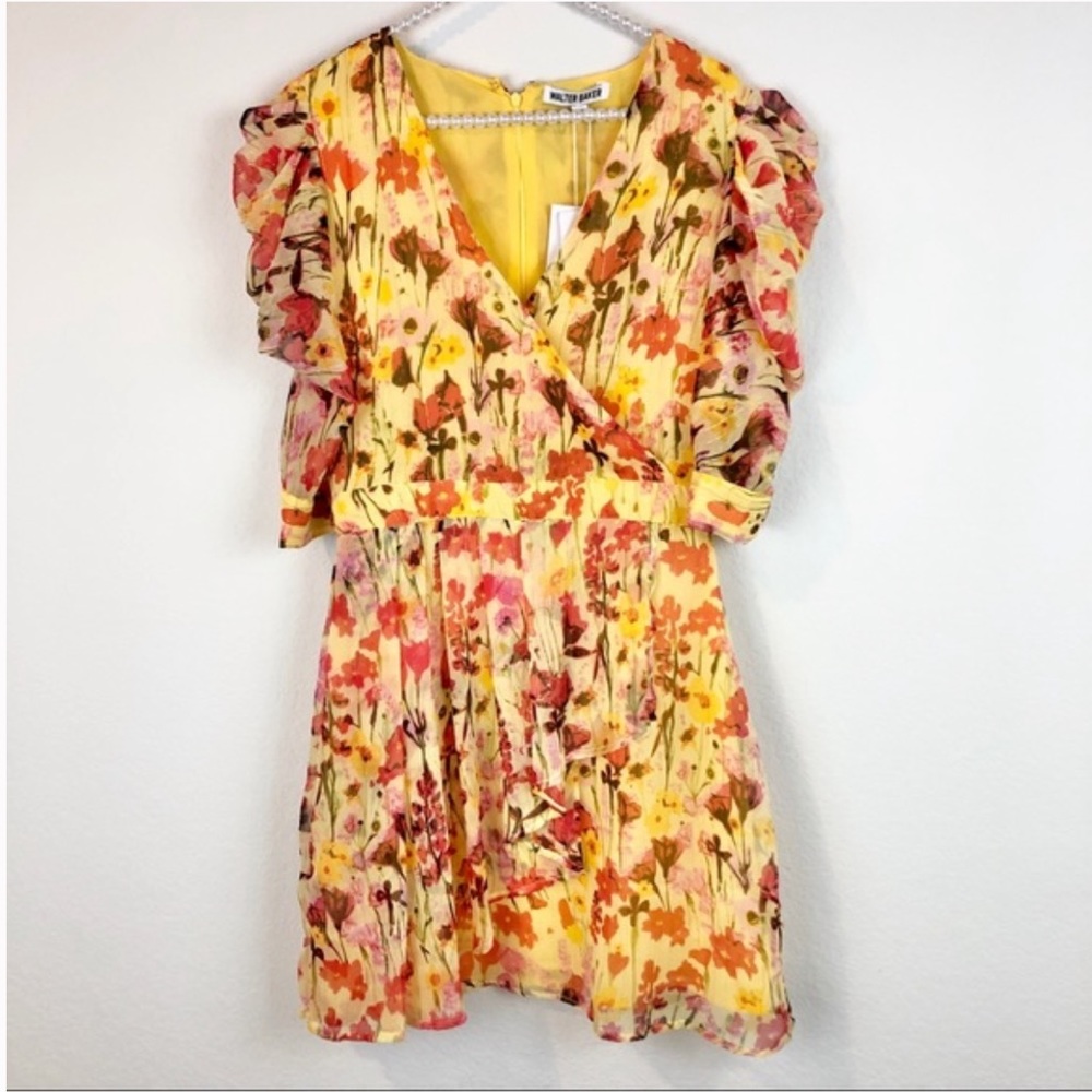 Walter Baker Adriana Floral Puff Sleeve Mini Dress